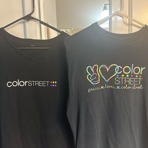 Color Street Black Short Sleeve Tee with Rainbow Logo
